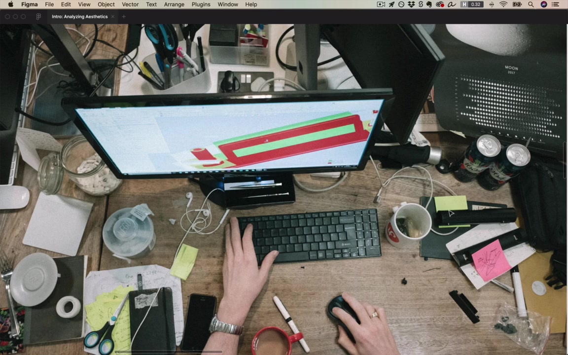 A messy desk — no alignment, antithesis of the bachelor pad