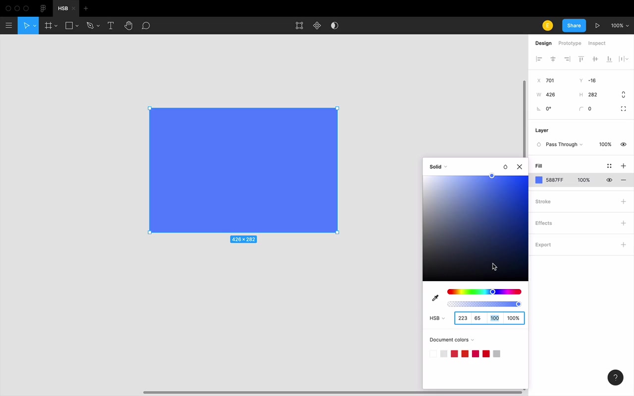 Brightness scale from 0% (black) to 100% (bright color, not white) — light bulb analogy in action