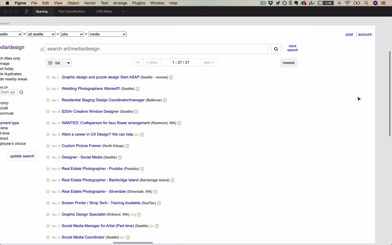 Original Craigslist header — background color, borders, and divider lines all doing the job that white space could do alone