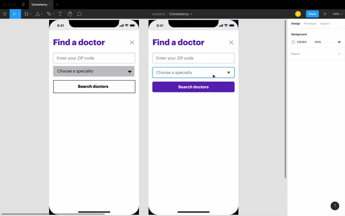 Same three controls after building consistency-first — visually cohesive from duplicating and making minimal changes