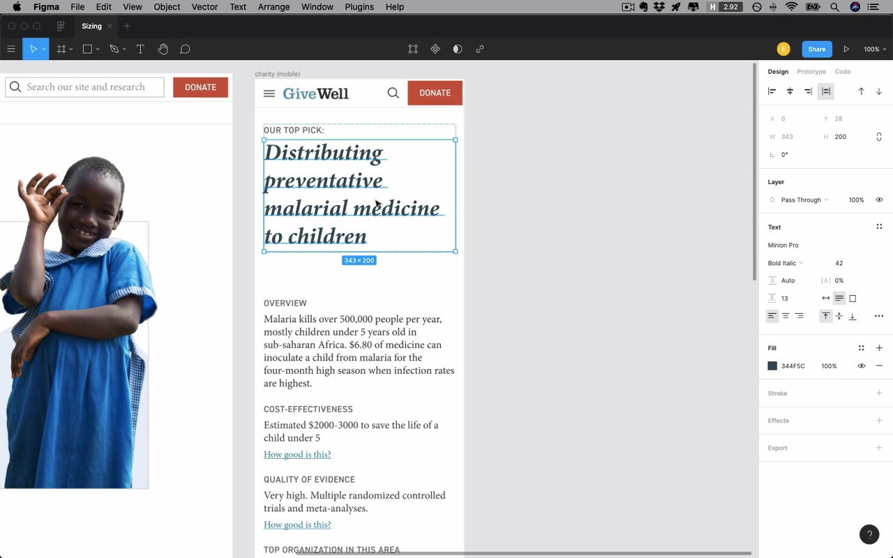 Desktop 42pt h1 vs. mobile 34pt h1 — the same hierarchy scaled appropriately for the narrower frame
