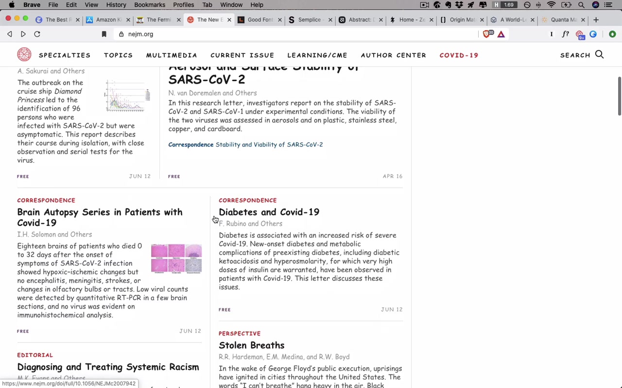 NEJM with all fonts replaced by Comic Sans — the design looks unserious and wireframe-like despite the same layout