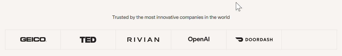 Logo ticker — OpenAI fades in, Atlassian fades out